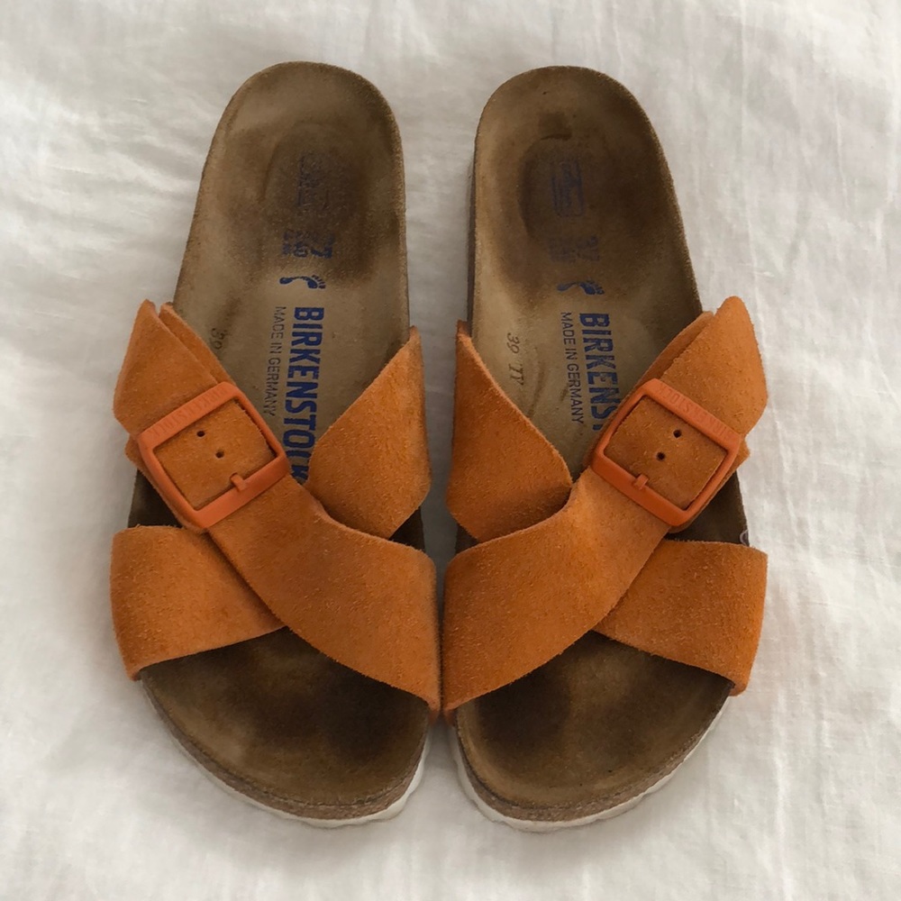 Orange Suede Birkenstocks